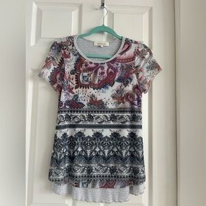 Sundance Catalog short sleeve paisley & striped too. EUC! Size small.
